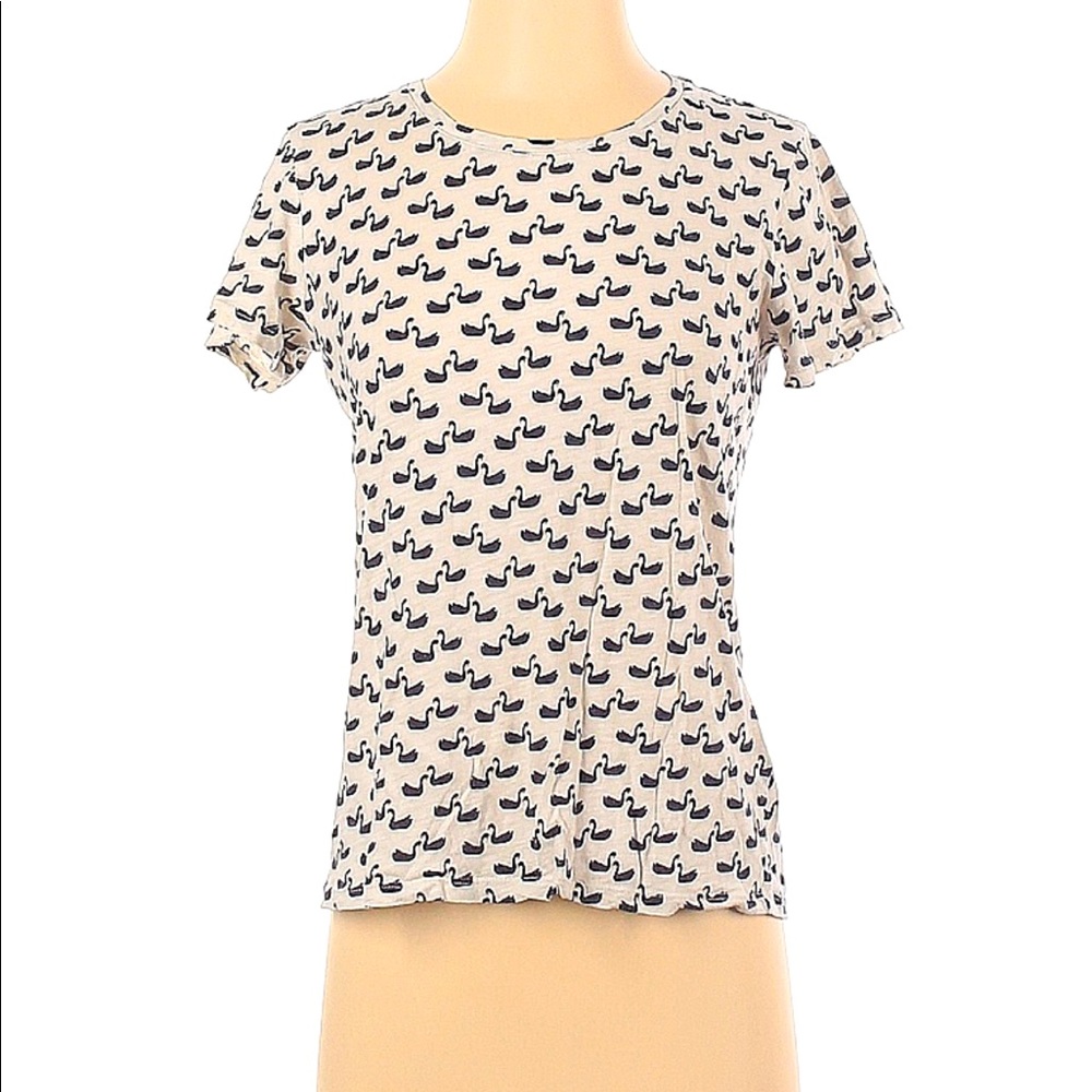 Boden short sleeve swan shirt size small